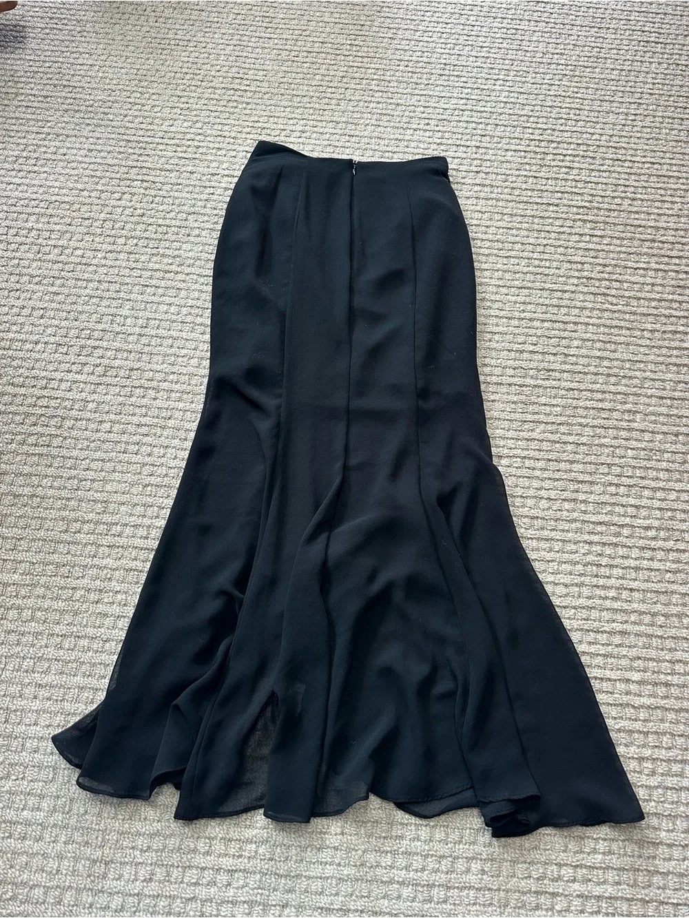 KeepSake Black Mermaid Chiffon Asymmetric Maxi Skirt Sz XS